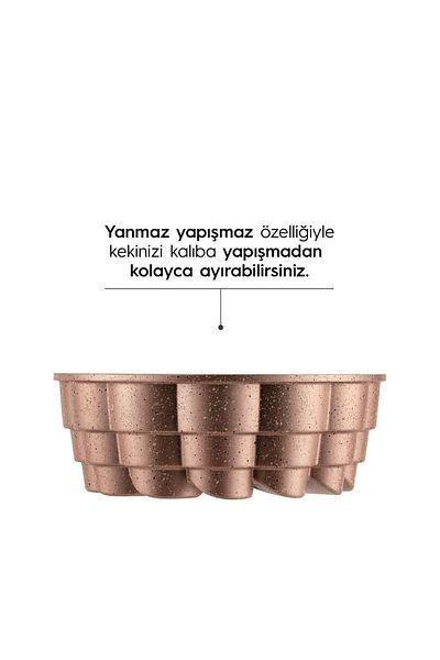 Nehir Magnolia Rose Gold Cast Cake Mold 25 cm