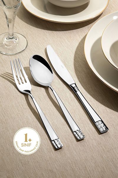 Nehir Didim Plain - 84 Piece Spoon knife Set for 12 People Boxed