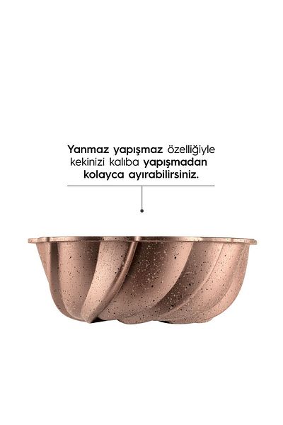 Nehir Bouquet Rose Gold Cast Cake Mold 24 cm