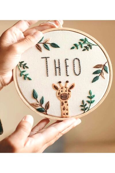 afralya home Bebek Çocuk Odası Yenidoğan Isme Özel Kapı Süsü- Duvar Dekorasyon Aksesuarı 25 Cm Çap