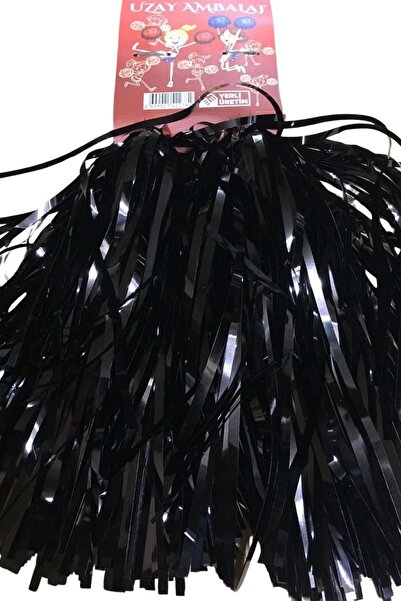 Esmay Rafya Gösteri Pon Ponu Kutlama 23 Nisan 1 Çift Siyah Pon Pon Dolgun