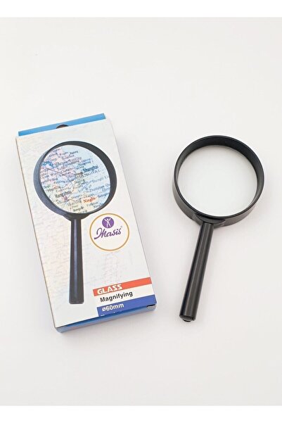 hobi24 60 Mm Çapında Büyüteç Cam Mercekli Plastik Çerçeveli