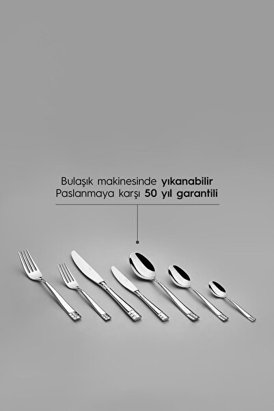Nehir Didim Sade 12 Kişilik 89 Parça Kutulu Çatal Kaşık Bıçak Takımı