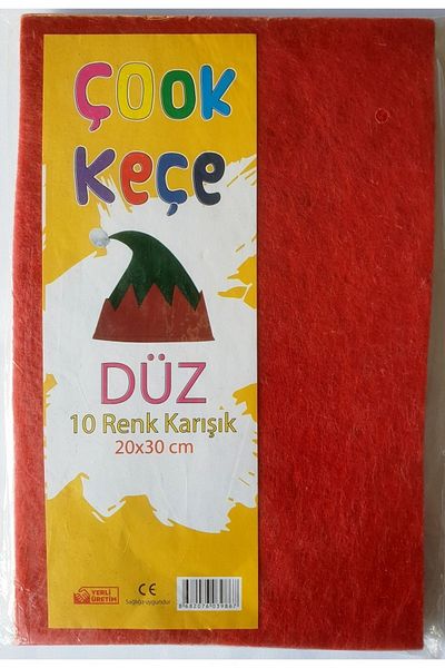 Mikro Felt A4 - 20x30 Cm, 2 Mm, 10 Colors, 3 Packs (30 Pcs)