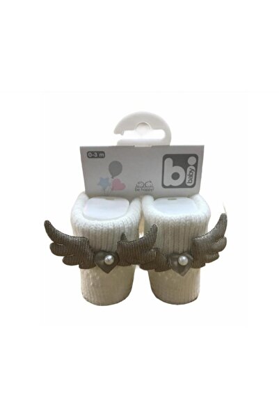 Bibaby Baby Girl Ecru Angel Wings Socks