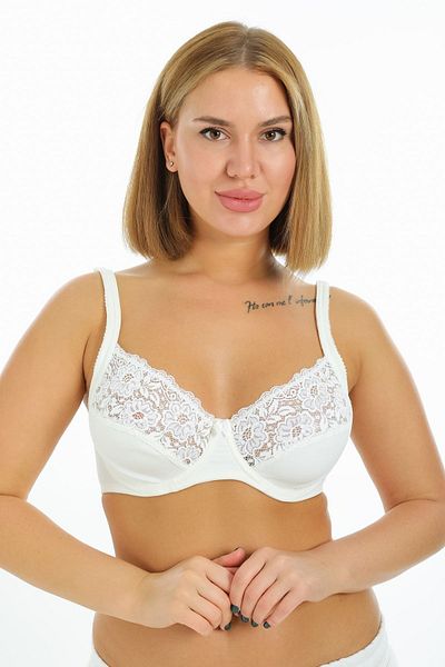Malika Women's Ecru Lace Underwire Minimizer Strengthening Bra 4676002-camilia