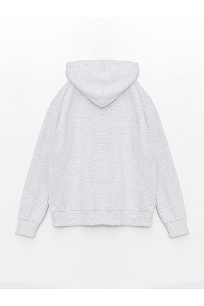 LC Waikiki Lcw суичър с цип за момиче с дълъг ръкав и качулка
