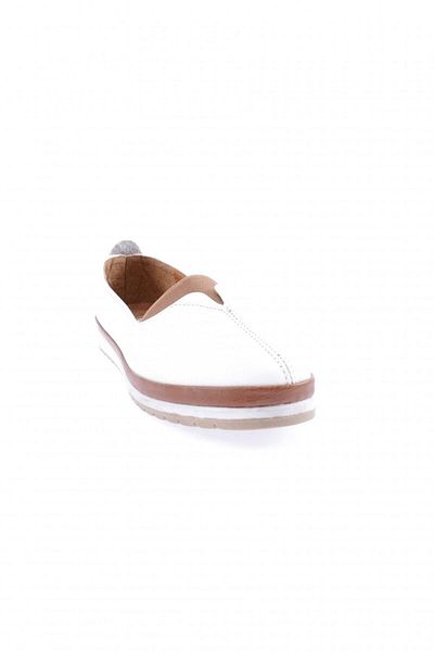 DGN 803-d-22y Pantofi de damă, plati, confortabili, din piele naturală, alb