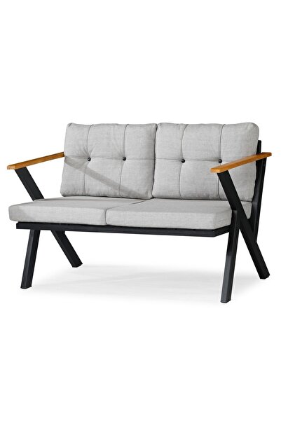 Dekoroom's Zeta İkili Metal Koltuk Berjer Düz Süngerli Açık Gri