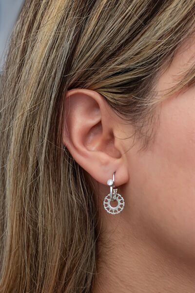 Nereze 925 Ayar Gümüş Rodyum Kaplama Tektaş Göçmen Küpe