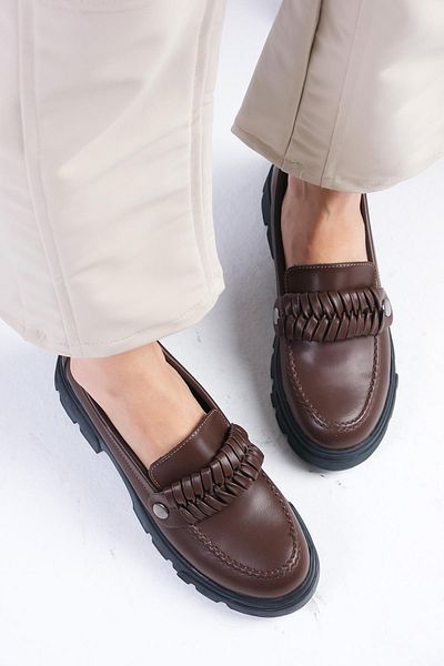 Mio Gusto Pantofi de damă Judi Brown cu talpă groasă