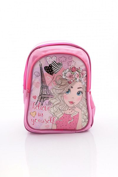 Mbag Mb-714 Pink Illustrated Nutrition and Primary School Kindergarten Bag for Girl Set of 2