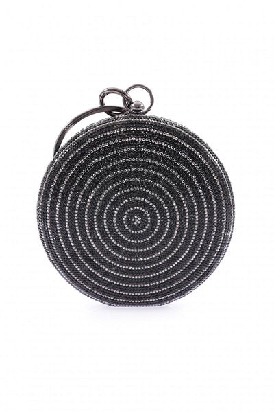 DGN 371-22y Black Stoned Women's Evening Dress Portfolio Bag