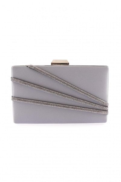 DGN Platinum Women's Evening Dress Portfolio Bag with Stone Detail - 103853152