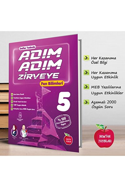 Newton Yayınları 5.Sınıf Adım Adım Zirveye Fen Bilimleri  Defter Tadında Soru Bankası