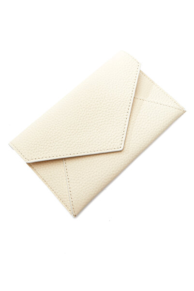 Dıvarese Bej Deri Kadın Cüzdan