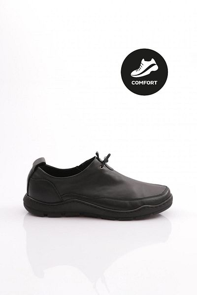 DGN Ανδρικά παπούτσια Comfort με λεπτομέρειες από καουτσούκ Μαύρο-μαύρο Γνήσιο δέρμα 61313616