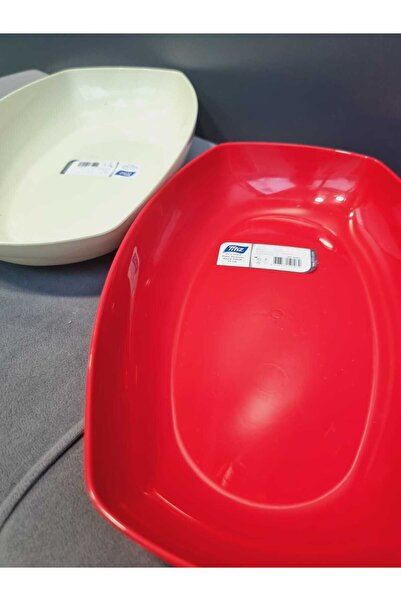 Titiz 25 Cm Oval Plastic Plate - Pack of 2