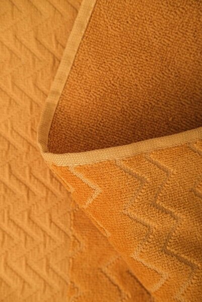 VEVİEN HOME Σετ μπουρνούζι Ansaaj Velvet Jacquard 4 τεμαχίων μουσταρδί