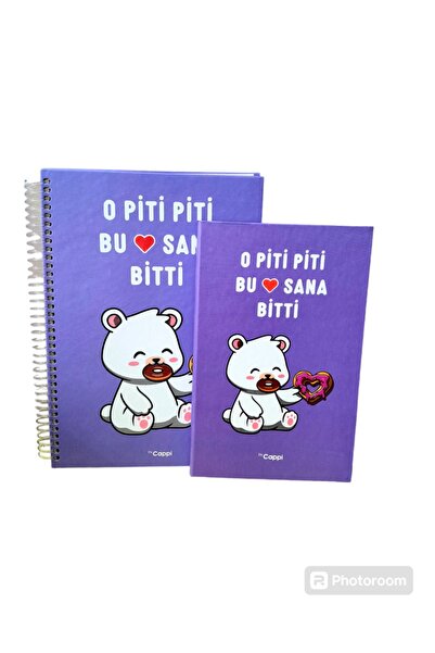 ÇİLEKHOMEAVM Набір з 2 предметів — щоденник зі спіральною палітуркою та пам'я...