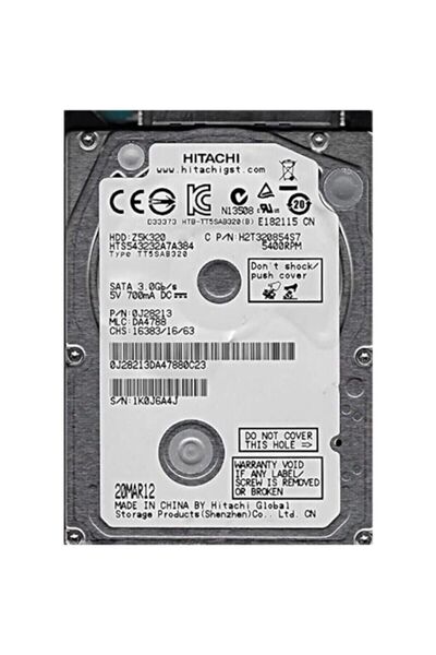 Hitachi Hitachi-hikoki Z5k500 Hts545050a7e380 5400 Rpm 2.5" 500 Gb Sata 2 Internal Hdd