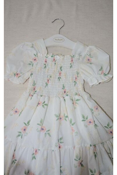 Serkon BABY 152.0662 Model Apricot Acacia Flower Dress