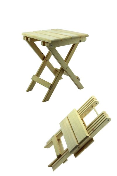 Ankaflex Katlanır Ahşap Tabure Piknik Kamp Karavan Doğa Için Uygun Portatif Mini