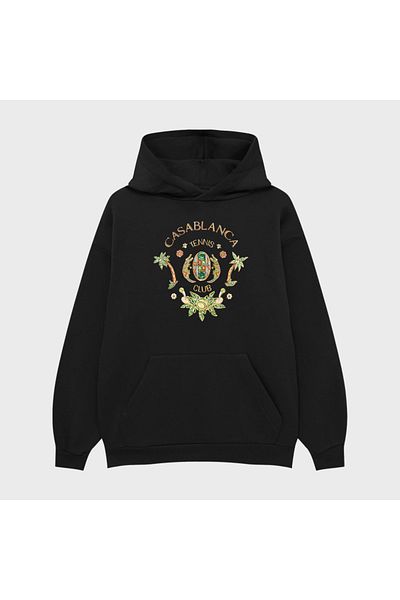 PURE EFFECT CasablancaJewelPrintedOversizeУнисекс суичър с качулка- 100% памук, дишаща качулка
