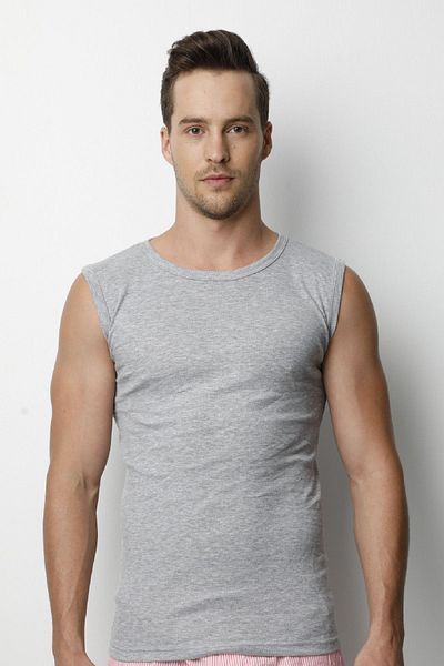 DONEX 2024 100% Cotton Ribbed 0 Sleeve Single Men's Undershirt