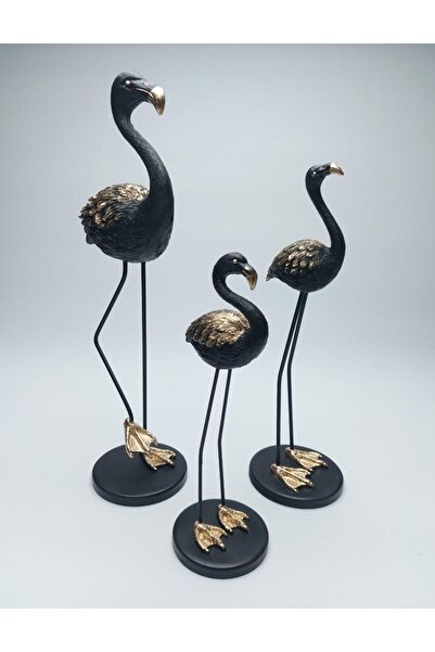 Genel Markalar Polyester 3’lü Flamingo Siyah Gold Renkli