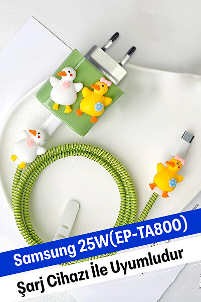 WANNA PROTECT Samsung 25W (EP-TA800) Uyumlu Şarj Başlığı Adaptörü Koruma Kabl...