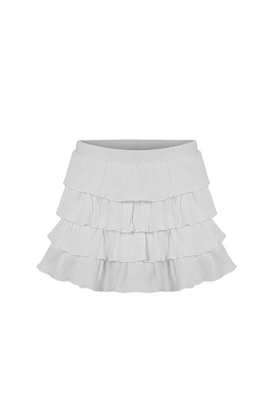 La Sarta Fusta scurtă albă Mallorco - Volană