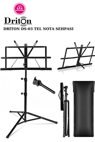 DRİTON DS-03 PORTATİF KATLANABİLİR 2 KADEME AYARLANABİLİR TAŞIMA ÇANTALI TEL NOTA SEHPASI