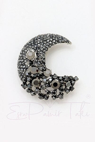 Esra Pamir Füme Markazit Taş Hilal Broş