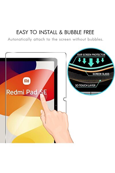 TEKNETSTORE واقي شاشة نانو مقاوم للكسر مقاس 11 بوصة من Xiaomi Redmi Pad SE، واقي زجاجي شفاف غير قابل للكسر متوافق تمامًا