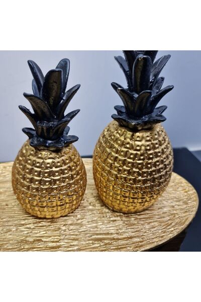 TEVFİK GÜNDAY DEKORASYON Ananas 3 Lü Altın Biblo