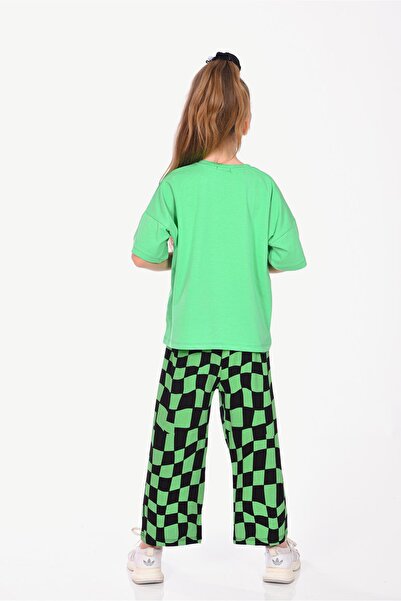 Kamex Green Printed Combed Cotton Kids Set