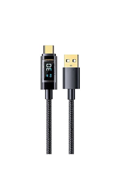 HADRON Hdx1302k Dijital Göstergeli Usb To Type-c Hızlı Şarj Kablosu 100w 1.2m