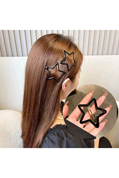 MutluBiDünya 5.5 Cm 1 Adet Jumbo Boy Siyah Yıldız Çıt Çıt