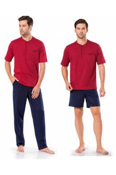 Pierre Cardin Ανδρικό Σετ Πιτζάμες Navy Blue Σορτς Προίκα 3 τεμ