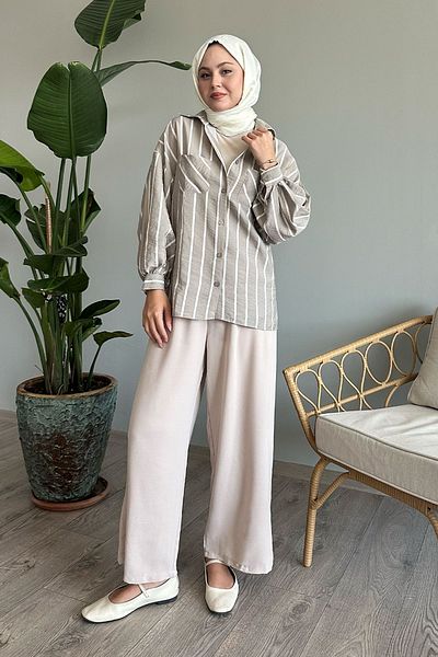 InStyle Cămașă cu dungi în piatră