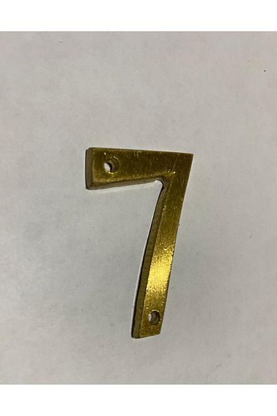 SGS Yellow Brass Matte Door Number - Adhesive Gift, Length: 4cm
