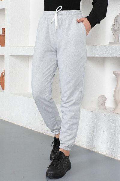 Tesettür Dünyası Elastic Waist Sweatpants Tsd230344 Gray