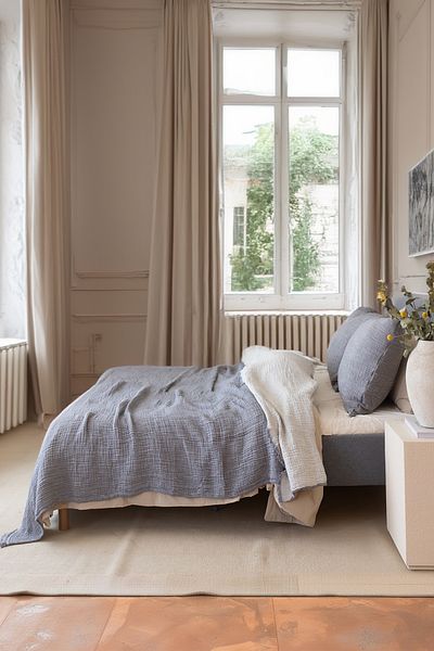 vivamaison GrayMuslinCotton Single Pique Bedspread - 4 Layers 160x240CmDouble Sided