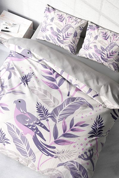 PerlaSera 3D Custom Design - Double Cotton Satin Duvet Cover Set, Graypink