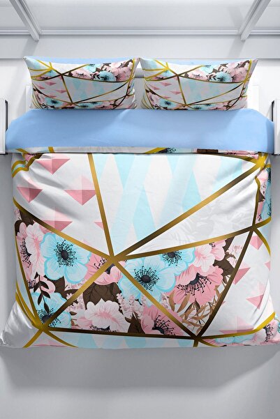 PerlaSera Σετ Παπλωματοθήκη Goldline 3d Cotton Satin Διπλό