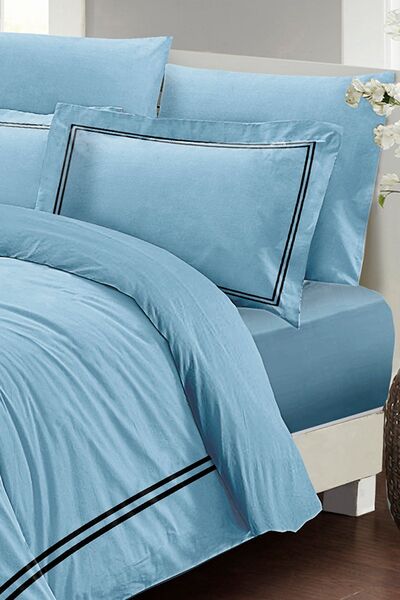 PerlaSera Розкішний двоспальний комплект постільної білизни Mavi - щільна бавовняна сатинова тканина, спеціальний 3D-дизайн