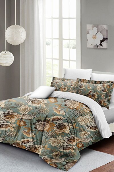 MonoHome Set cuvertură de pilota dublă Mystique Flowers - satin de bumbac 3D