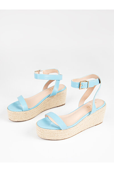 Raid By Styli Ankle Slim Strap Espadrille Wedge Sandals
