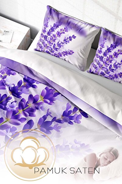 PerlaSera Lavander 3D Спеціальний дизайн - Двоспальний комплект постільної білизни з бавовняного сатину